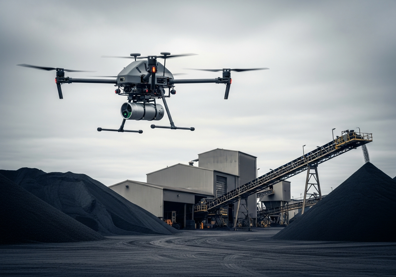Field crew deploying an uncrewed aircraft on a remote industrial site